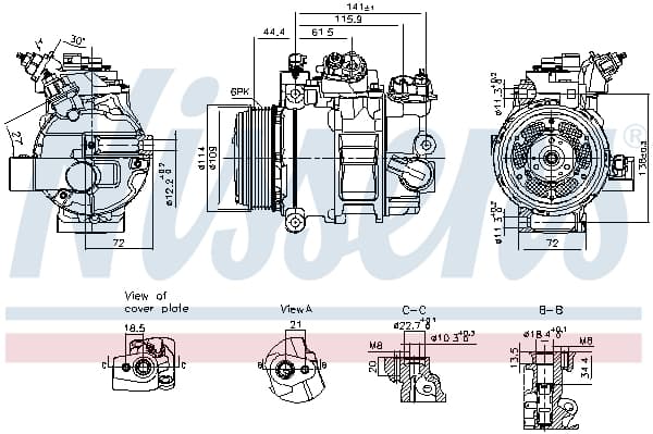 Compresor climatizare aer conditionat potrivit FORD C-MAX II, FOCUS III, KUGA II 1.5D 09.14-