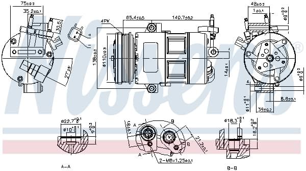 Compresor climatizare aer conditionat potrivit FORD FOCUS III, KUGA II 2.0 2.5 07.12-