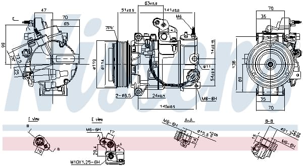 Compresor climatizare aer conditionat potrivit INFINITI EX, FX, G, M, Q60, Q70, QX50 I, QX70; NISSAN 370Z 3.5 3.7 09.07-