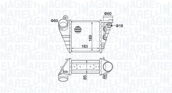 Compresor intercooler potrivit AUDI A3; VW BORA, BORA I, GOLF IV 1.8 1.9D 09.96-06.06