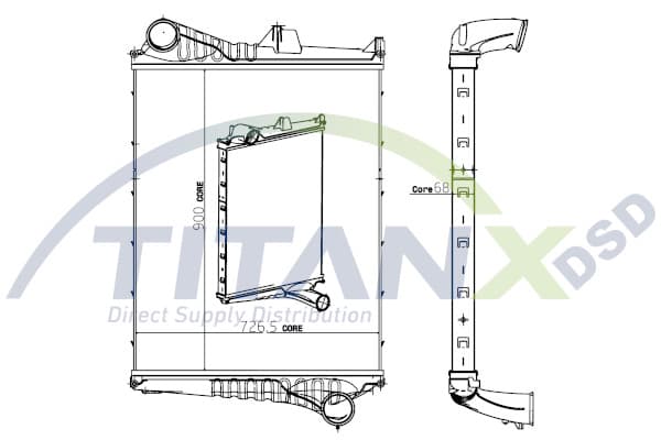Compresor intercooler potrivit VOLVO FH, FH12, FH16, FM, FM II, FM10, FM12, FM7, FM9, FMX D10A320-D9B380 08.93-