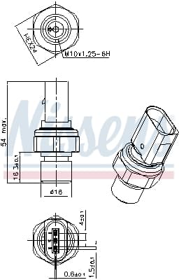 Comutator presiune aer conditionat potrivit MAN TGE; AUDI A1, A1 ALLSTREET, A1 CITY CARVER, A3, A4 ALLROAD B8, A4 ALLROAD B9, A4 B8, A4 B9, A5, A6 ALLROAD C6, A6 ALLROAD C7 1.0-Electric 05.04-