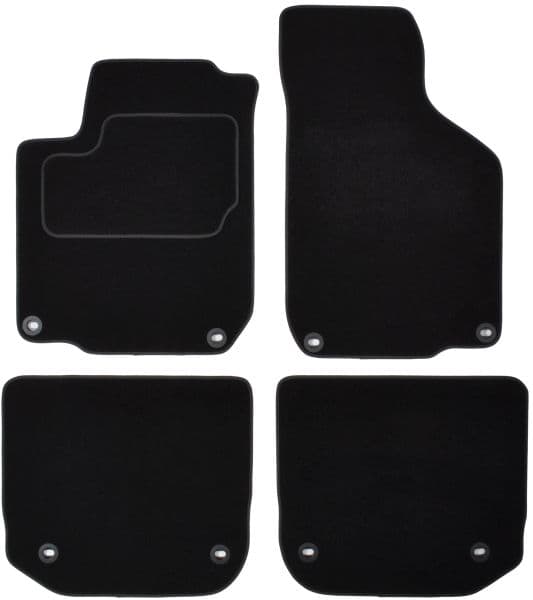 Covor podea MAMMOOTH Velours, 4 buc., fata spate, set, culoare neagra, potrivit VW NEW BEETLE 01.98-10.10, Saloon