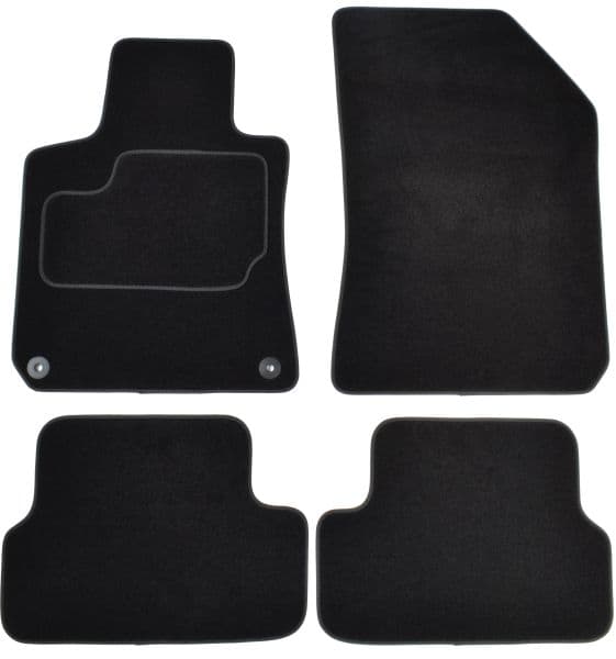 Covor podea MAMMOOTH Velours, set, culoare neagra, potrivit PEUGEOT 308 II 09.13-06.21, Saloon