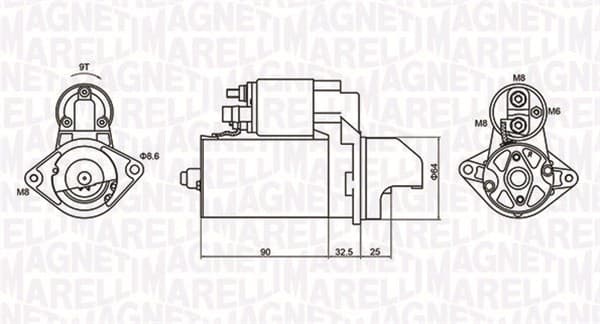 Electromotor (12V, 1,1kW) CHEVROLET AVEO; FIAT LINEA; LANCIA MUSA; OPEL AGILA, ASTRA H, ASTRA H GTC, COMBO, COMBO TOUR, CORSA C, CORSA D, MERIVA A, TIGRA; SUZUKI IGNIS II, SPLASH, SWIFT III 1.3D dupa