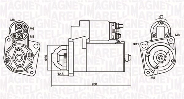 Electromotor (12V, 1,1kW) FIAT BRAVA, BRAVO I, DOBLO, DOBLO CARGO, MAREA, MULTIPLA, PALIO, STILO; LANCIA LYBRA 1.6 1.6CNG dupa 1996