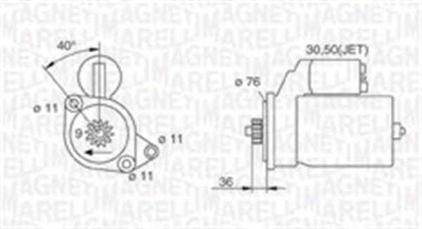 Electromotor (12V, 1,1kW) potrivit AUDI A3; FORD GALAXY I; SEAT ALHAMBRA, CORDOBA, CORDOBA VARIO, IBIZA II, INCA, TOLEDO I; SKODA OCTAVIA I; VW CADDY II, CORRADO, GOLF I 1.4-2.0 08.82-12.10