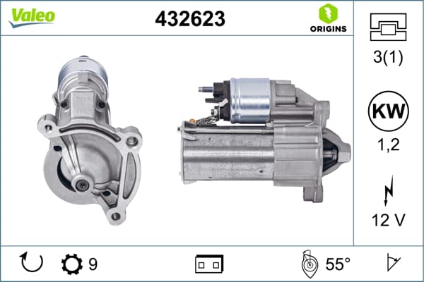 Electromotor (12V, 1,2kW) potrivit CITROEN AX, BERLINGO, BERLINGO MULTISPACE, BERLINGO MINIVAN, BX, C15, C15 MINIVAN, C2, C2 ENTERPRISE, C3 I, C3 II, C3 PLURIEL, C4, C4 I, C-ELYSEE 1.0-2.0D 10.82-