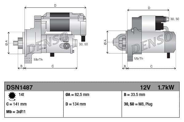 Electromotor (12V, 1,7kW) SUBARU FORESTER, IMPREZA, XV 1.6 2.0 dupa 2012