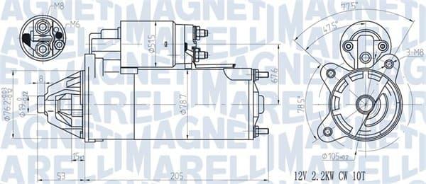 Electromotor (12V, 2,2kW) potrivit FORD ESCORT CLASSIC, ESCORT IV, ESCORT V, ESCORT V EXPRESS, ESCORT VI, ESCORT VI KOMBI, FIESTA III, FIESTA IV, FIESTA HATCHBACK, FIESTA MINIVAN 1.8D 01.89-11.04
