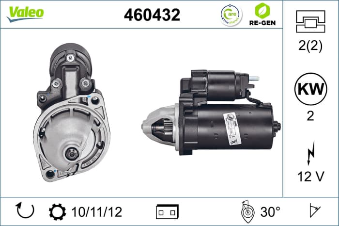 Electromotor (12V, 2kW, reconditionat) potrivit MERCEDES 124 (A124), 124 (W124), C (CL203), C T-MODEL (S202), C T-MODEL (S203), C T-MODEL (S204), C (W202), C (W203), CLC (CL203) 2.0D-3.7 09.85-