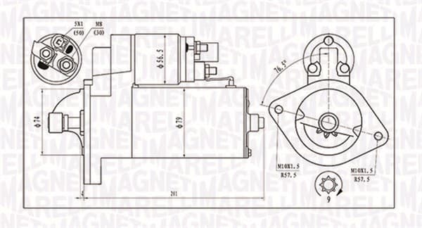 Electromotor (12V, 2kW) TOYOTA AVENSIS, AVENSIS VERSO, CARINA E, COROLLA, COROLLA VERSO, PICNIC, PREVIA, RAV 4 II 2.0D 2.2D intre 1992-2009