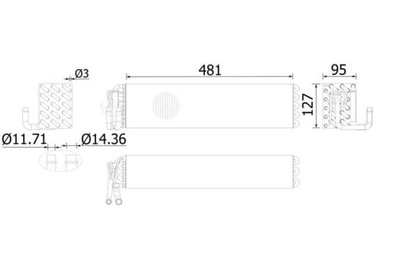 Evaporator aer conditionat potrivit FENDT 231 GT, 231 GT TOOL CARRIER, 310 FARMER, 310 LSA FARMER, 310 LSE FARMER, 310 VARIO 2WD, 310 VARIO 4WD, 311 FARMER, 311 LSA FARMER, 311 LSE FARMER