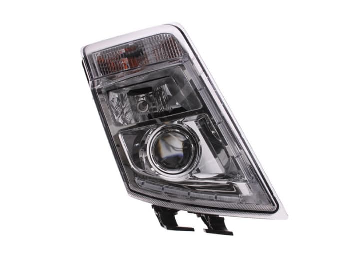 Far dreapta (2 H7 LED PY21W, reglaj electric cu becuri, insertii crom, Semnalizator transparent) VOLVO FH, FH 16, FH II, FM dupa 2005