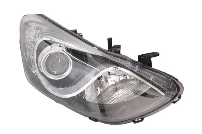 Far dreapta (2 H7, reglaj electric, cu motoras, fundal cromat, fundal transparent) HYUNDAI i30 2011-2015