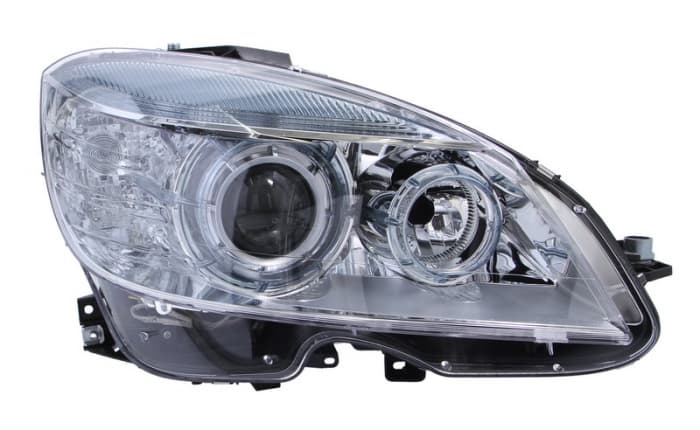 Far dreapta (D1S H7, reglaj electric, cu motoras, fundal argintiu, Semnalizator argintiu) MERCEDES Clasa C, LIMUZINA COMBI 2001-2013