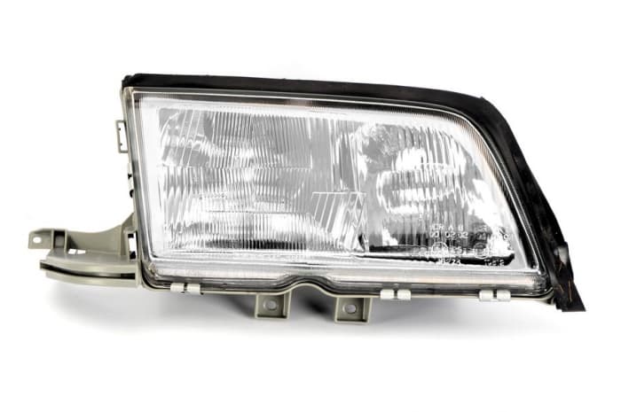 Far dreapta H1 H7, hydraulic, interior argintiu, semnalizator transparent MERCEDES Clasa C W202 intre 1993-1997