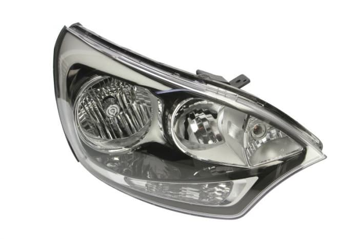Far dreapta (H1 H7, reglaj electric, cu motoras, fundal transparent) KIA RIO III dupa 2011