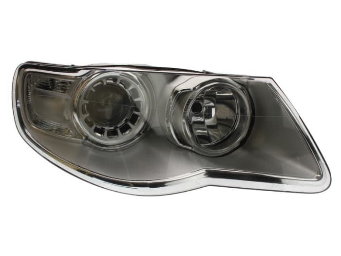 Far dreapta (H7 H9, electric, cu motoras, fundal argintiu) VW TOUAREG 2002-2006