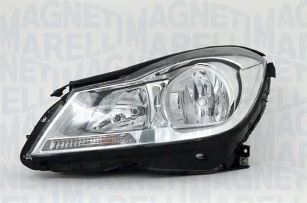 Far dreapta (H7, reglaj electric, cu motoras, fundal cromat) MERCEDES Clasa C 2011-2013