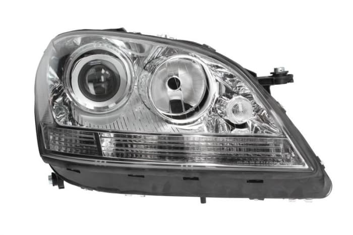 Far dreapta (H7, reglaj electric, cu motoras, fundal cromat) MERCEDES Clasa M 2005-2011