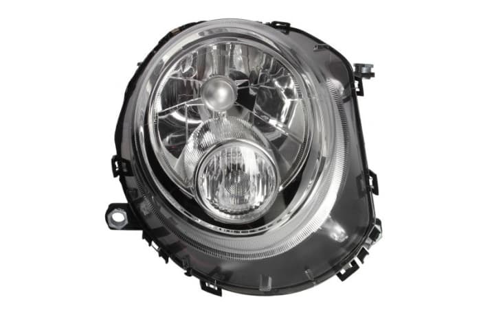 Far fata Dreapta (H4, electric, cu motor, culoare insert: cromat, culoare semnalizator: alb) potrivit MINI (R56), (R57), (R58), (R59), CLUBMAN (R55), CLUBVAN (R55)
