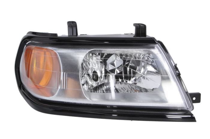 Far fata Dreapta (H4, electric, fara motoras, culoare insert: negru, culoare semnalizator: galben) potrivit MITSUBISHI PAJERO SPORT I -12.07