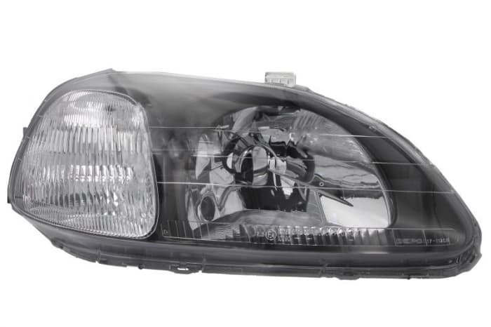 Far fata Dreapta (H4, manual, fara motoras, culoare insert: negru, culoare semnalizator: alb) potrivit HONDA CIVIC VI -10.98