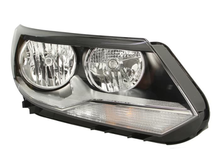 Far fata Dreapta (halogen, H15 H7 PY21W W5W, electric, cu motor, bec, culoare insert: cromat) potrivit VW TIGUAN