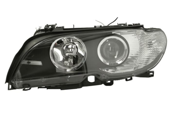 Far fata Stanga (H7, electric, cu motor, culoare insert: negru, culoare semnalizator: alb) potrivit BMW 3 (E46)