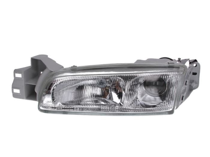 Far Stanga (2 H1, fara motoras, culoare insert: cromat, culoare semnalizator: transparent) potrivit MAZDA 626 III, 626 IV -04.97
