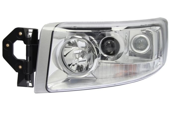 Far stanga (H1 H3 H7, reglaj electric cu halogen de ceata, cu motoras, insertii crom, Semnalizator transparent) RENAULT RVI PREMIUM 2 dupa 2005