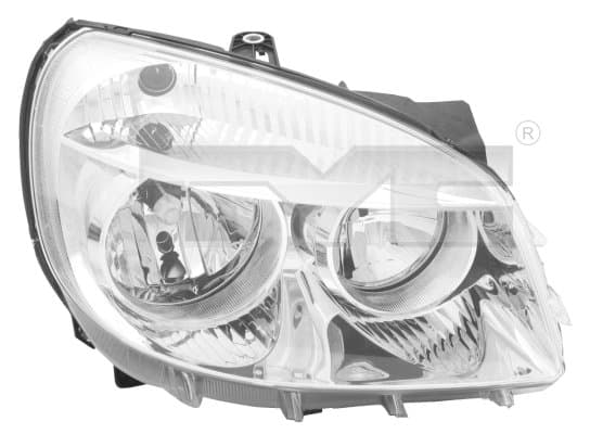 Far stanga (H1 H7, reglaj electric, fundal cromat) FIAT DOBLO, DOBLO CARGO