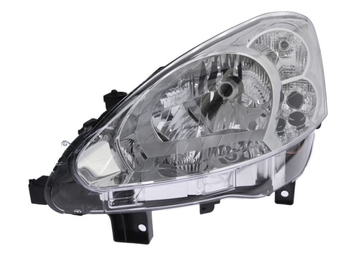Far stanga (H4, electric, cu motoras, fundal cromat) PEUGEOT PARTNER 2012-2015