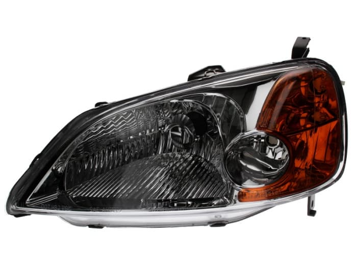 Far stanga (H4, electric, manual, fundal cromat, fundal portocaliu) HONDA CIVIC 2001-2003