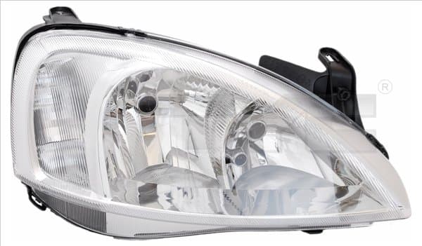 Far stanga (H7, reglaj electric, cu motoras, fundal cromat) OPEL COMBO, CORSA 2000-2010