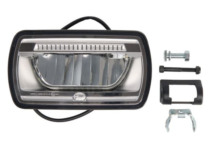 Far universal stanga dreapta (dreptunghiular, JUMBO, LED, 12 24V, 1,3; 2,7; 8W, latime 238mm, inaltime 132mm, adancime: 113mm, aluminiu, negru, lumini pozitie, lungime cablu: 800mm, standing fitting)