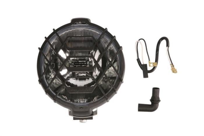 Far universal stanga dreapta (faza lunga, H3, 12 24V, diametru 152mm, alb, metal, crom, lungime cablu: 150mm)