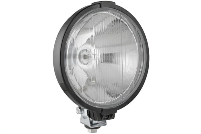 Far universal stanga dreapta (faza lunga, H3 T4W, 12 24V, diametru 190mm, transparent, plastic, negru, lumini pozitie, fara bec)