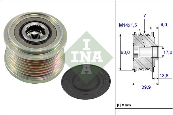 Fulie alternator HYUNDAI H-1 STAREX, H-1 CARGO, H-1 TRAVEL, PORTER; KIA SORENTO I; MINI (R50, R53) 1.4D 2.5D dupa 2003