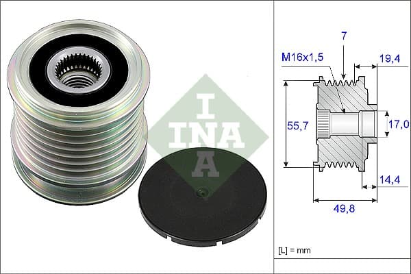 Fulie alternator MERCEDES C (CL203), C T-MODEL (S203), C T-MODEL (S204), C (W203), C (W204), CLC (CL203), CLK (A209), CLK (C209), E T-MODEL (S212), E (W212), SLK (R171) 1.6-1.8LPG