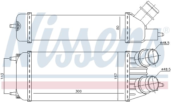 Intercooler potrivit CITROEN JUMPY; FIAT SCUDO, ULYSSE; LANCIA PHEDRA; PEUGEOT EXPERT, EXPERT TEPEE; TOYOTA PROACE 1.6D 2.0D