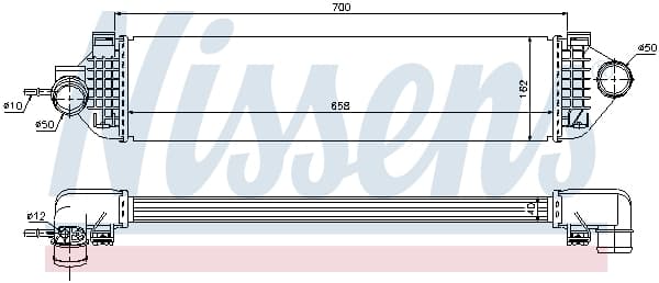Intercooler potrivit FORD C-MAX II, FOCUS III, GRAND C-MAX, KUGA II, TOURNEO CONNECT V408 NADWOZIE WIELKO, TRANSIT CONNECT V408 MINIVAN 1.6 1.6ALK 07.10-