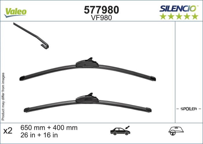 Lama stergator fata (2buc) Silencio 650 400mm potrivit HONDA ACCORD VII, CR-V III, CR-V IV, CR-V V, HR-V, INSIGHT; HYUNDAI ACCENT IV, ELANTRA VI, I30, I40 I 08.98-