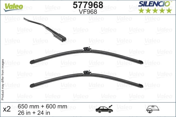 Lama stergator fata (2buc) Silencio 650 600mm potrivit MERCEDES SPRINTER 3,5-T (B907), SPRINTER 3,5-T (B907, B910), SPRINTER 3-T (B907), SPRINTER 3-T (B910) 02.18-