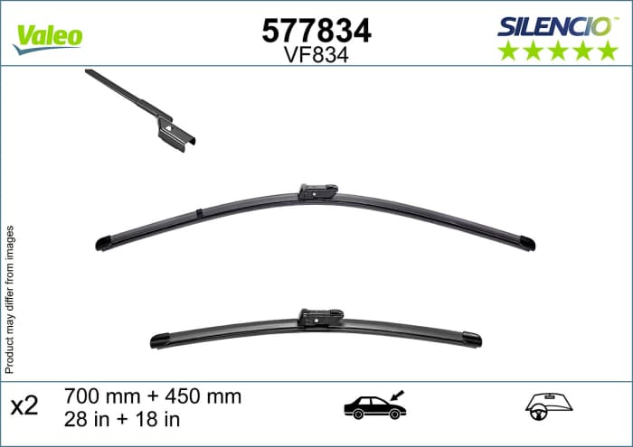 Lama stergator fata (2buc) Silencio 700 450mm potrivit AUDI Q4 E-TRON; CUPRA TAVASCAN; NISSAN X-TRAIL III; SKODA ELROQ, ENYAQ IV; VW ID.4, ID.5 05.20-