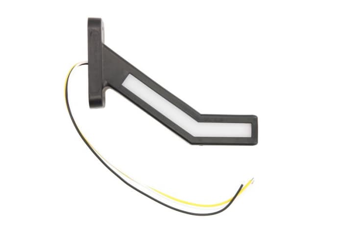 Lumina clarificare dreapta, portocaliu rosu alb, LED, suprafata, lungime cablu 400mm, cu brat lung, 12 24V (indicator dinamic; tip: neon; cu functie de semnalizator spate)