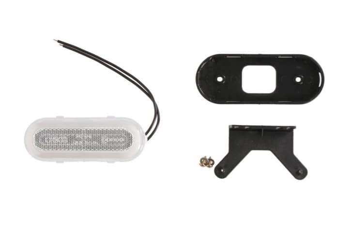 Lumini clarificare stanga dreapta, alb, LED, inaltime 49mm; latime 124mm; adancime 20mm, in relief, lungime cablu 220mm, cu cuier, 12 24V (tip: neon)