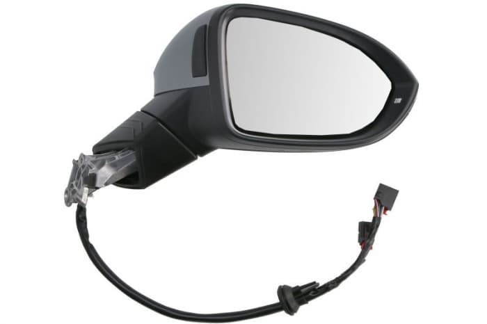 Oglinda laterala dreapta (electric, cu memorie, convex, cu incalzire, asistenta schimbare benzi, grunduit, rabatare electrica, cu semnalizator) potrivit VW GOLF VIII 07.19-