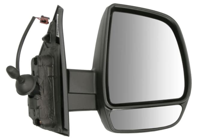 Oglinda laterala dreapta mecanica, convex, grund, dublu potrivit FIAT DOBLO II; OPEL COMBO D 09.14-12.22